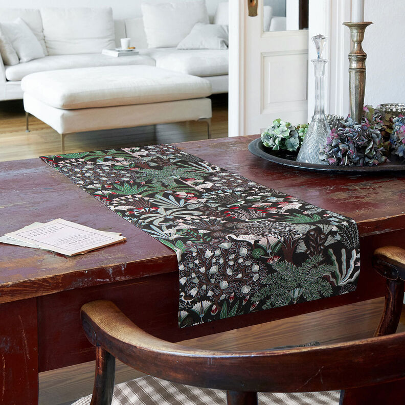 tessuto arredo gobelin Botanica paradisiaca – nero/verde,  image number 8
