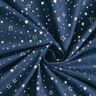 tessuto in cotone popeline stampa laminata stelle di Natale – blu notte/argento effetto metallizzato,  thumbnail number 3
