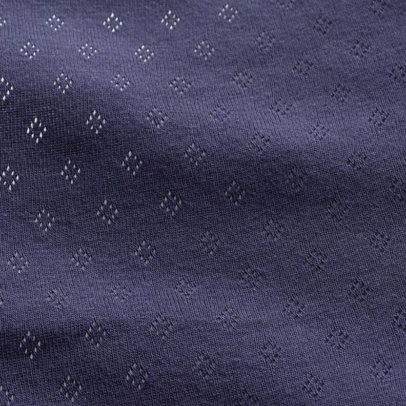 jersey maglia fine con motivi traforati – blu marino,  image number 1