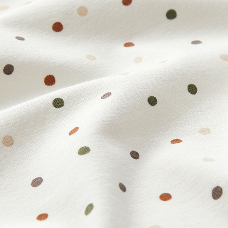 jersey di cotone Pois colorati – bianco lana,  image number 2