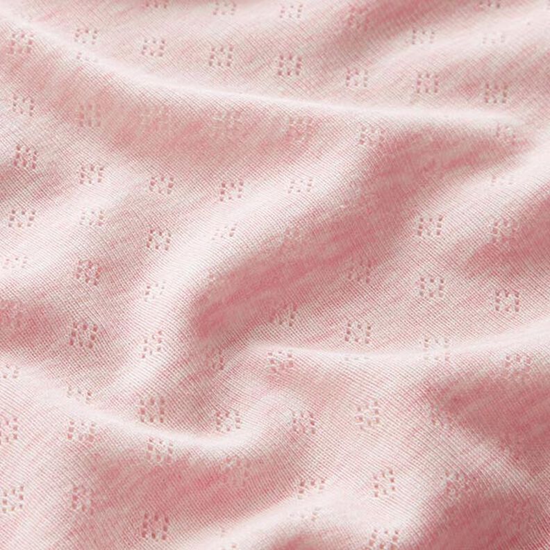 jersey maglia fine con motivi traforati Melange – rosa chiaro,  image number 2