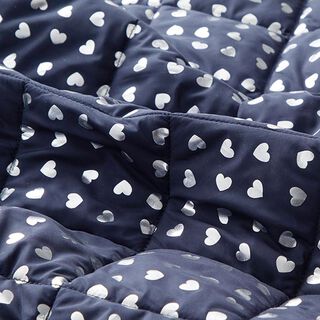 tessuto trapuntato cuori – nero/argento, 