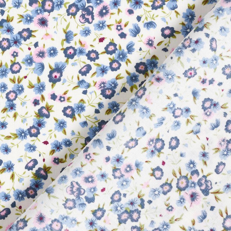 Millefiori in popeline di cotone – bianco/colore blu jeans,  image number 4