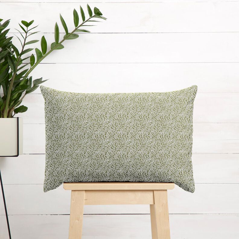tessuto in cotone cretonne Mini foglie – cachi chiaro/bianco,  image number 6