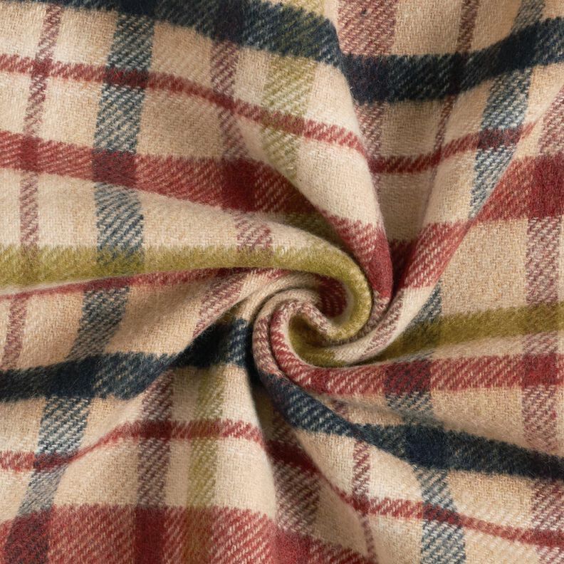 Tessuto per cappotto double face, motivo a quadri – beige/marrone,  image number 4