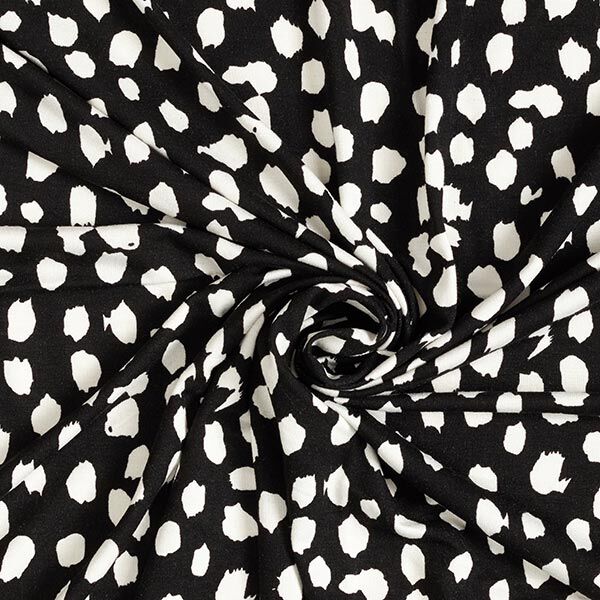 jersey di viscosa, motivo a pois effetto leopardato – nero/bianco, image number 3