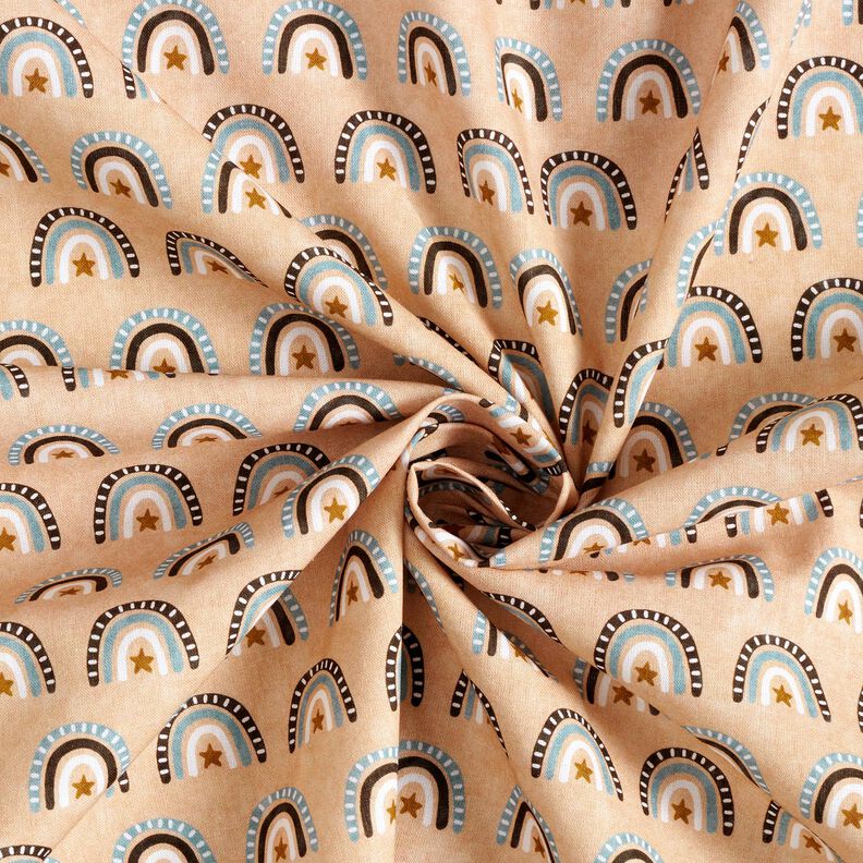 popeline di cotone Arcobaleni stampa digitale – beige,  image number 3