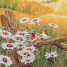 taglio di tessuto arredo gobelin Coppia di uccelli – rosso carminio/beige chiaro,  thumbnail number 1