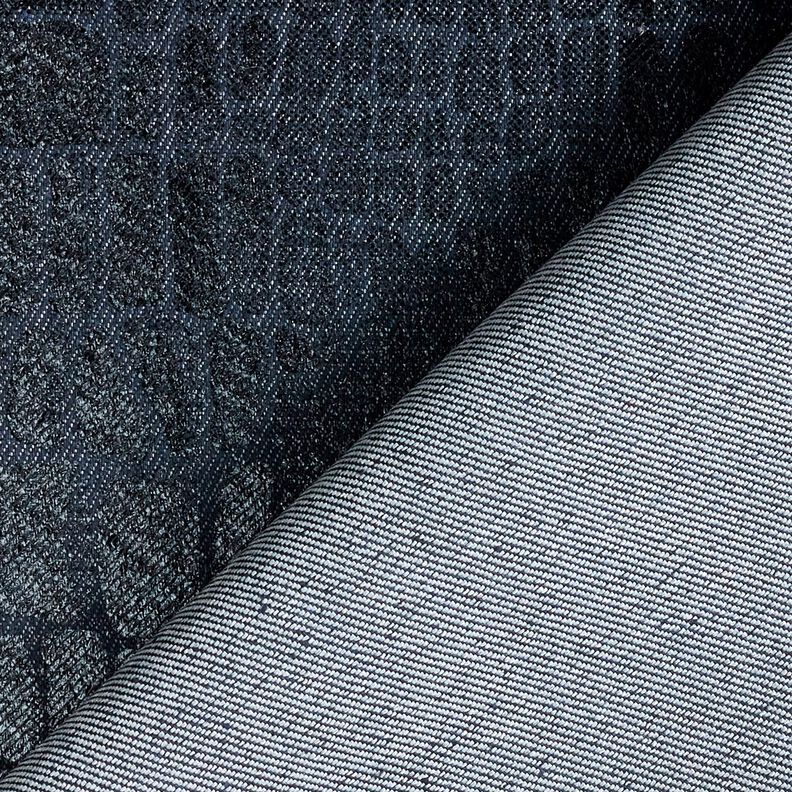 Denim in viscosa effetto rettile – nero-azzurro, image number 4