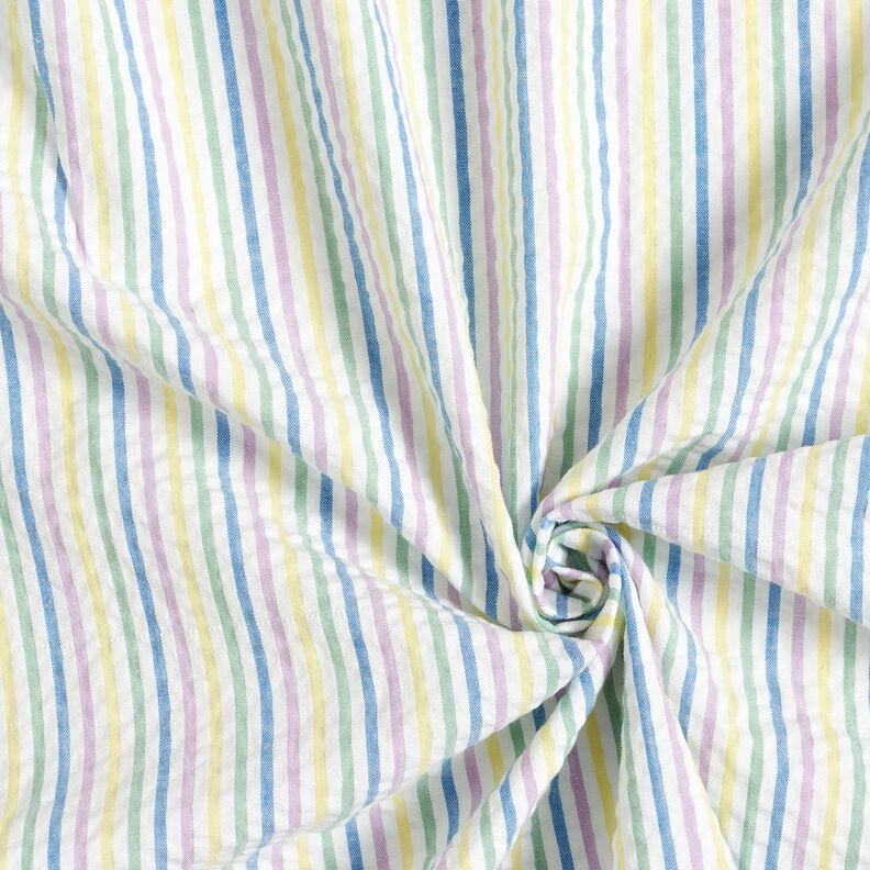 seersucker cotone Mix di strisce – bianco,  image number 3