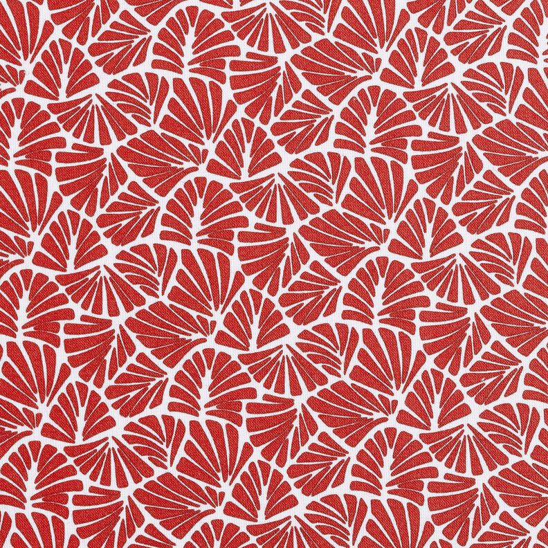 cotone rivestito Mini foglie astratte – rosso scuro/bianco,  image number 1