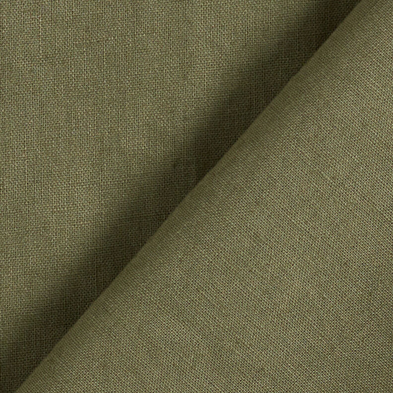 misto cotone-lino tinta unita – verde oliva scuro,  image number 3