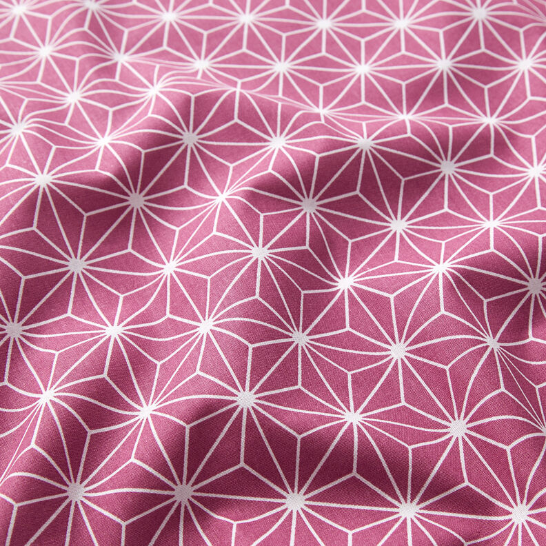 tessuto in cotone cretonne stelle giapponesi Asanoha – malva,  image number 2
