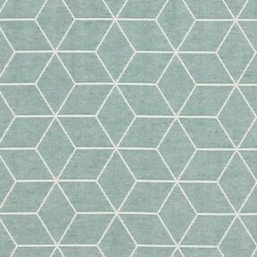 tessuto arredo Jacquard Cubi moderni &ndash; canna palustre/avorio, 