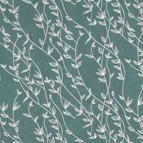 popeline di cotone tralci e foglie – abete blu, 