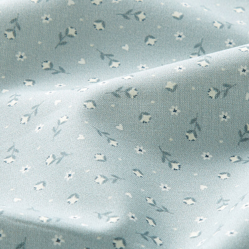 tessuto in cotone popeline Piccoli fiorellini – blu colomba,  image number 2