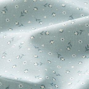 tessuto in cotone popeline Piccoli fiorellini – blu colomba, 