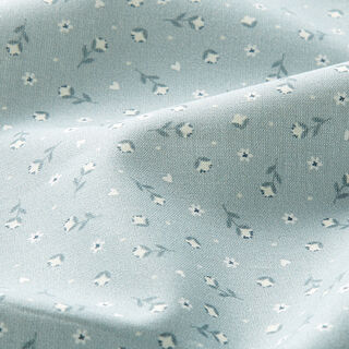 tessuto in cotone popeline Piccoli fiorellini – blu colomba, 