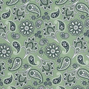 jersey di cotone Paisley – canna palustre/bianco, 