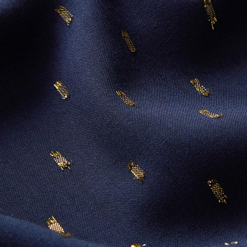 tessuto in viscosa, gocce glitter – blu marino,  image number 3
