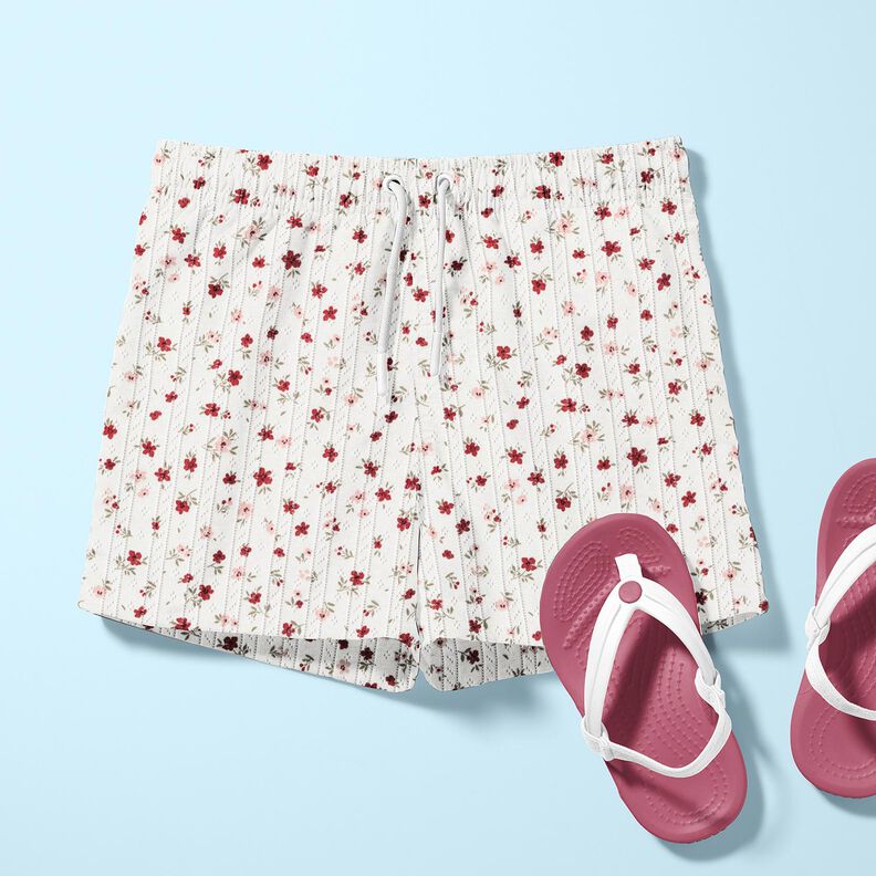 Ajour jersey di cotone Piccoli fiorellini – avorio, image number 5