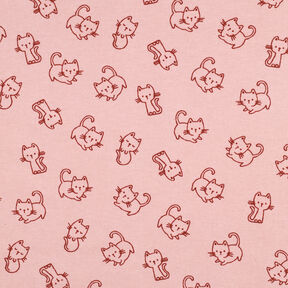 flanella di cotone Gatti | by Poppy – rosa antico chiaro/rosso borgogna, 