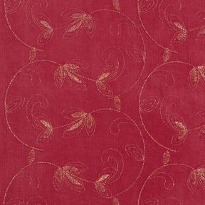 Velluto a costine con fiori ricamati glitterati – rosso carminio, 