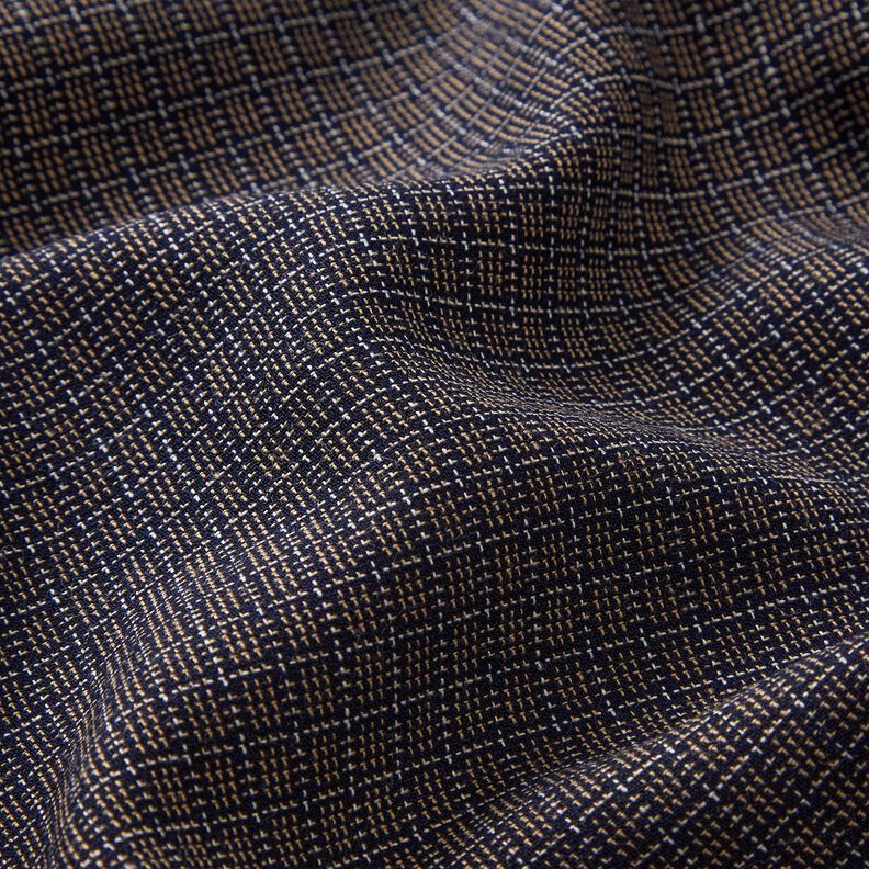 Tessuto in cotone a piccoli quadri – nero/marrone,  image number 2