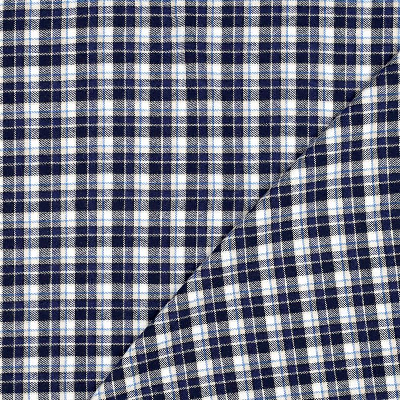 flanella di cotone piccolo quadro – blu marino/bianco lana,  image number 3