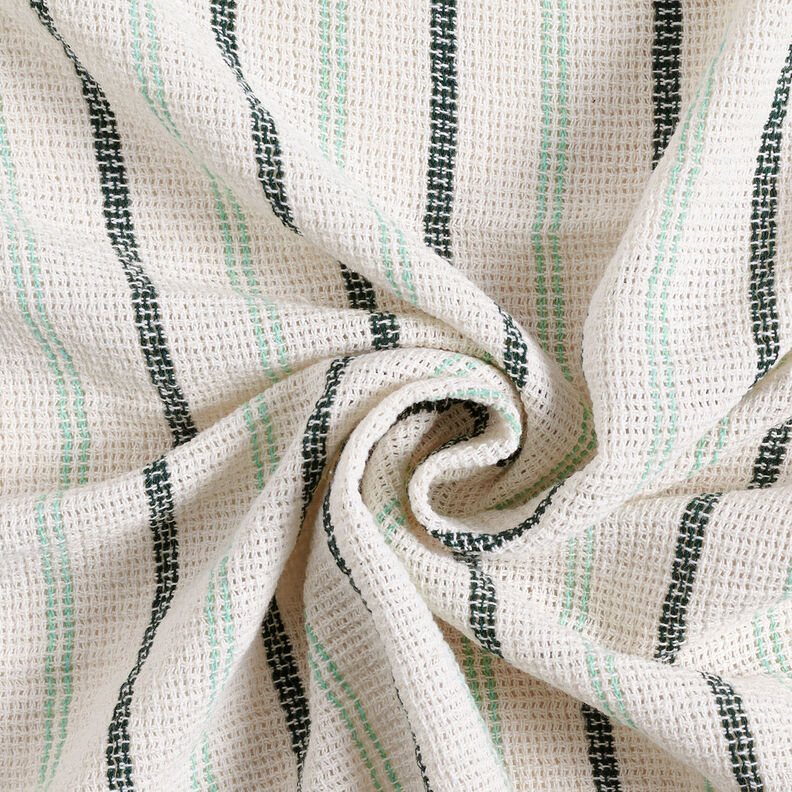 Tessuto di cotone con struttura a griglia a strisce longitudinali – bianco/menta piperita,  image number 3