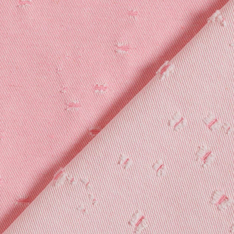 Tessunto Denim misto cotone look distrutto – rosa,  image number 3