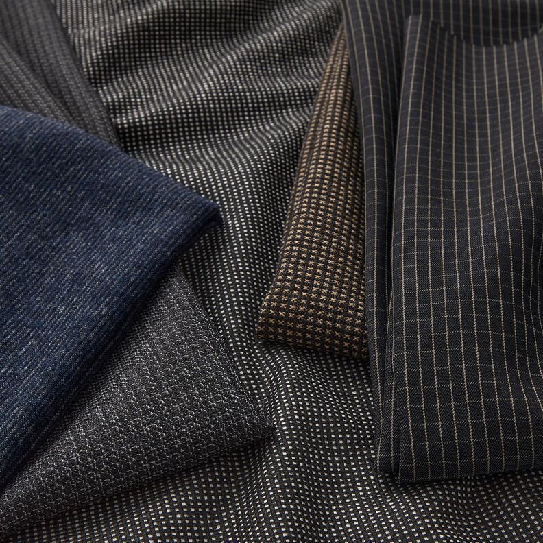 Misto lana, righe sottili – blu notte/colore blu jeans,  image number 4