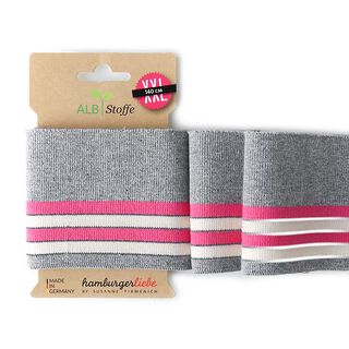 TESSUTO IN MAGLIA BIO PER BORDI E POLSINI CUFF ME riflettente  [140 CM | 8 CM]  | Albstoffe |, 