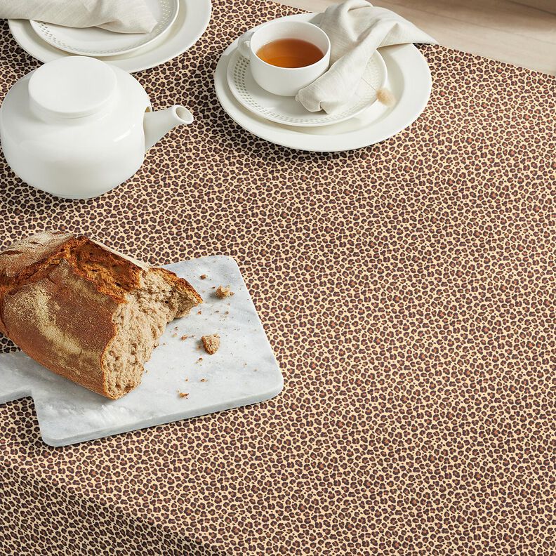 tessuto in cotone cretonne motivo leopardato piccolo – beige/marrone,  image number 5