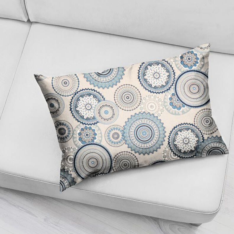 tessuto arredo mezzo panama mandala – blu, image number 8