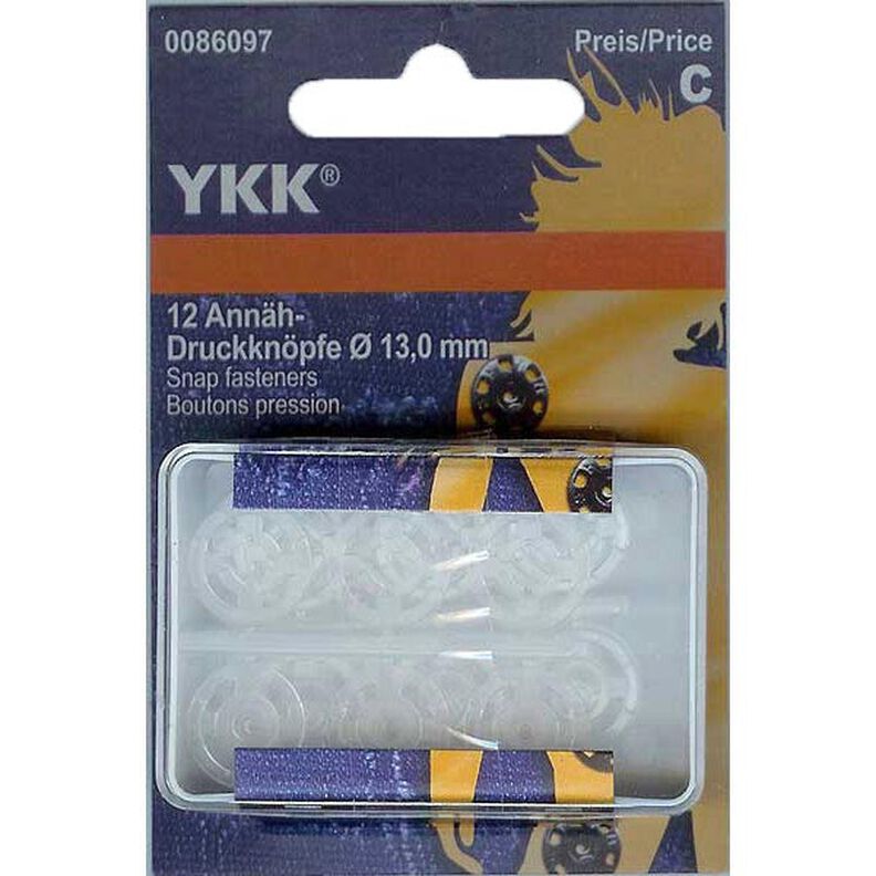 Bottone automatico da cucire plastica 1 – trasparente | YKK,  image number 1