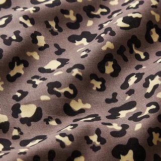 mussolina / tessuto doppio increspato Motivo leopardato – marrone scuro, 