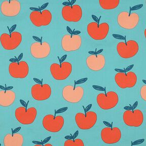 popeline di cotone Grandi mele | Poppy Fabrics – azzurro/salmone, 