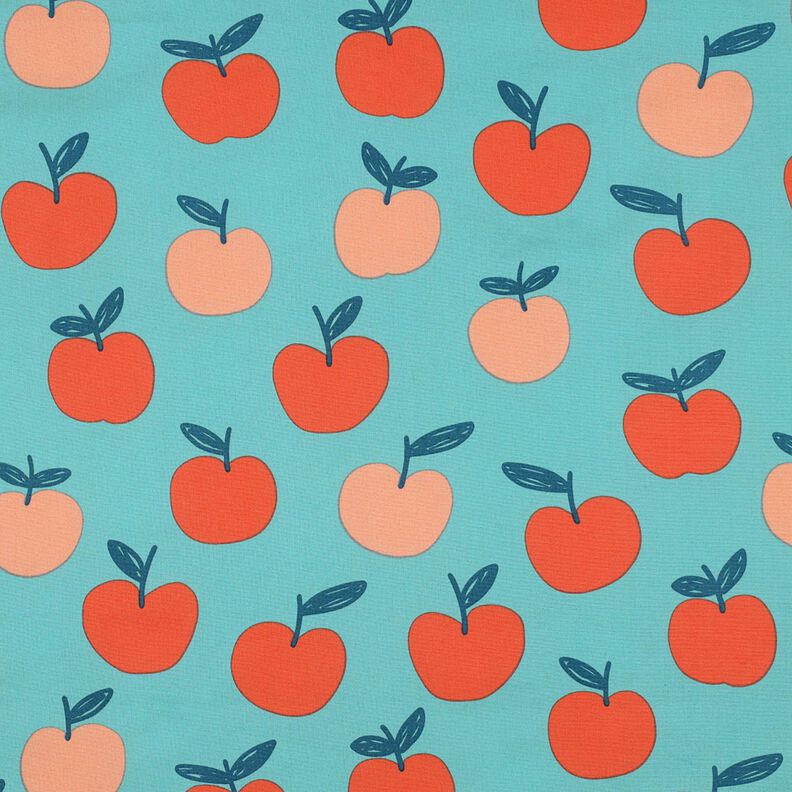 popeline di cotone Grandi mele | Poppy Fabrics – azzurro/salmone,  image number 1