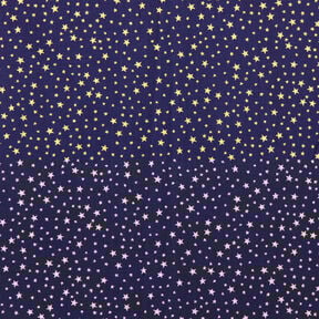 tessuto in cotone cretonne cielo stellato natalizio, piccolo – blu marino/oro, 