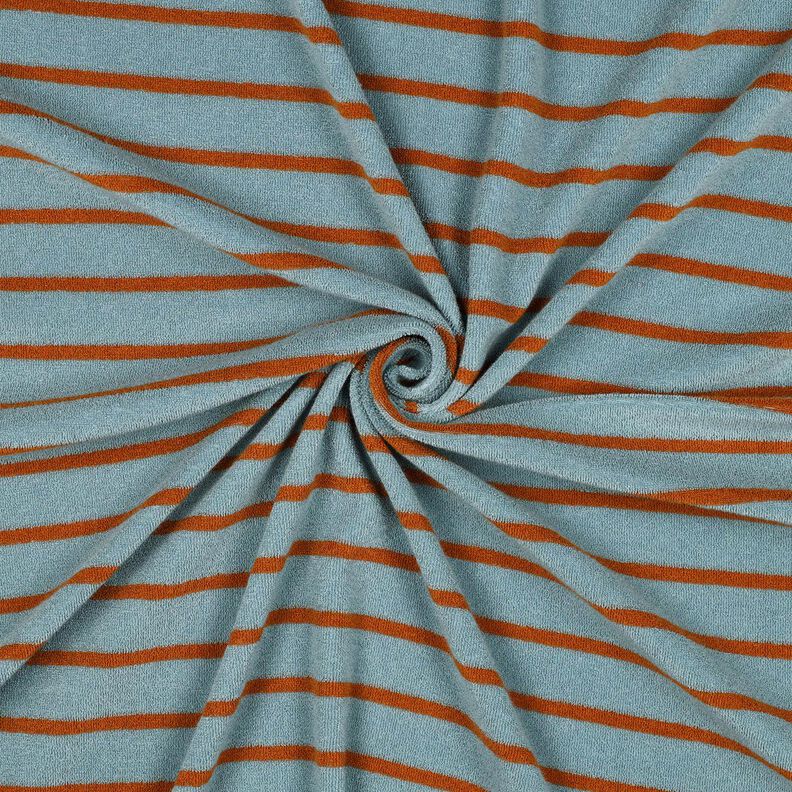 Maglia in spugna righe | Poppy Fabrics – blu colomba/rame,  image number 3
