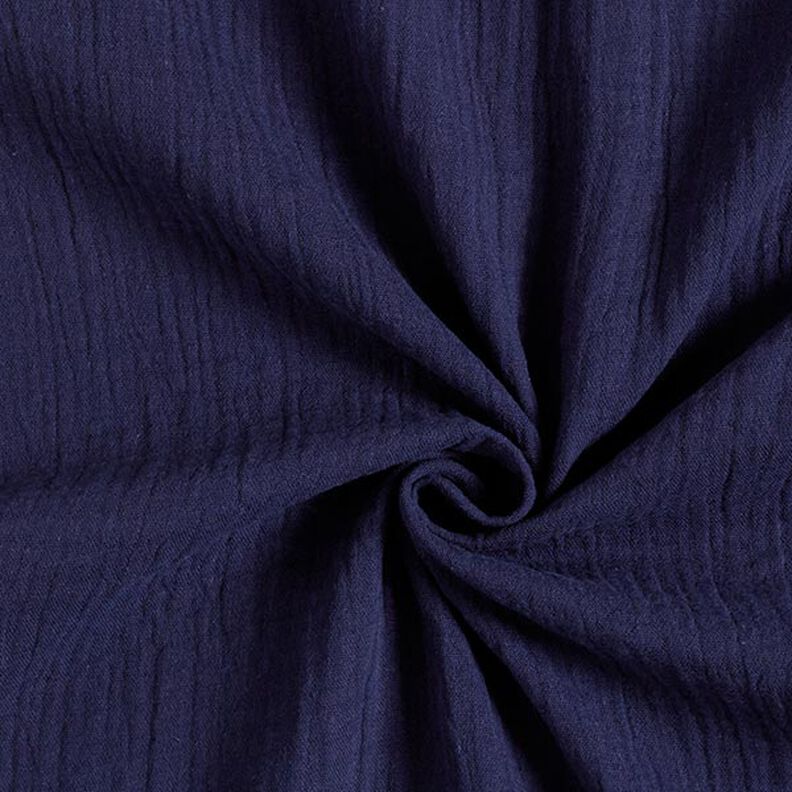 GOTS mussolina / tessuto doppio increspato | Tula – blu marino,  image number 1
