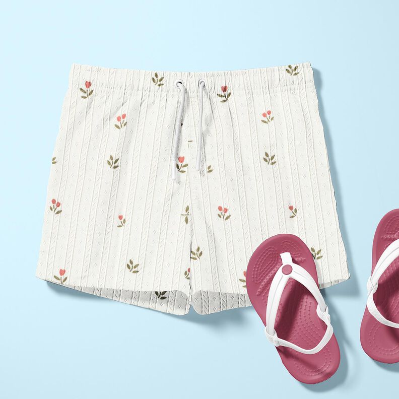 Ajour jersey di cotone tulipani – avorio,  image number 5