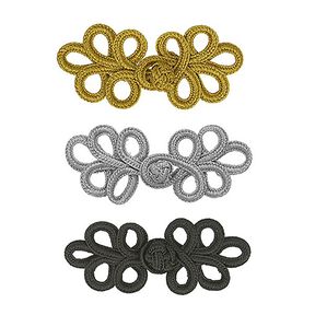 Chiusura passamaneria [ 3 x 8 cm ] – argento, 