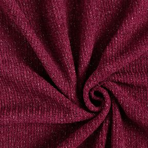 ciniglia maglia jacquard Glitter – rosso Bordeaux/argento effetto metallizzato, 
