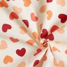 tessuto arredo mezzo panama Cuori sparsi – crema/rosso scuro,  thumbnail number 3