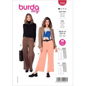 pantaloni con fascia elastica posteriore | Burda 5969 | 34-44, 