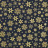 tessuto in cotone popeline Cristalli di neve – blu notte/oro,  thumbnail number 1
