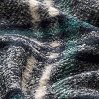 Cappotto in maglia misto lana a grandi quadretti – blu notte, 