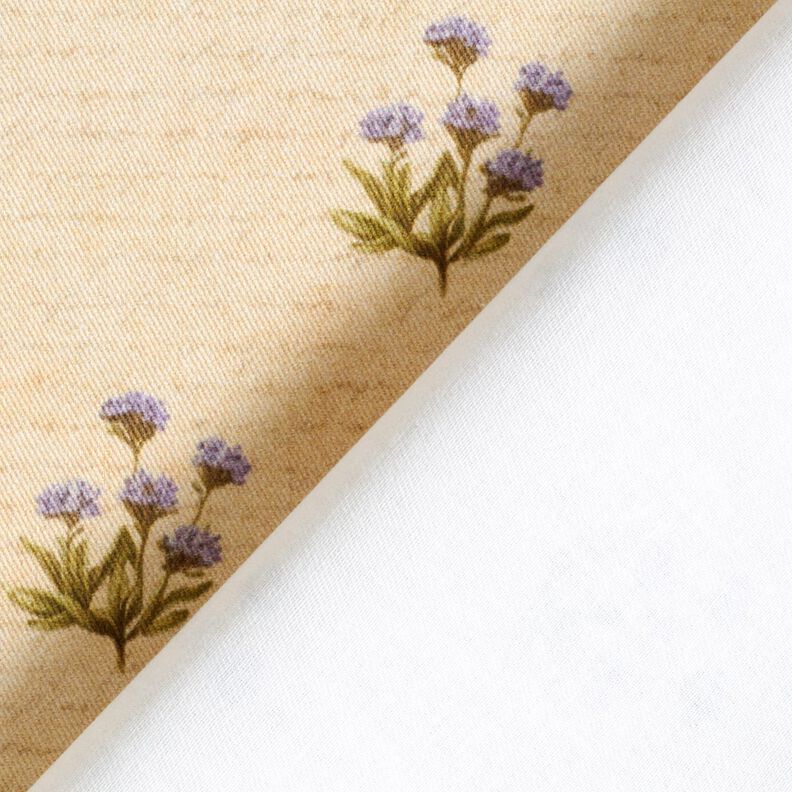 tessuto arredo tessuto spinato in cotone Fiori e scritta – beige,  image number 4